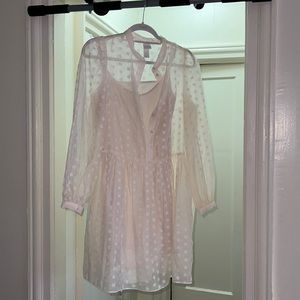 Ivory polka dot dress